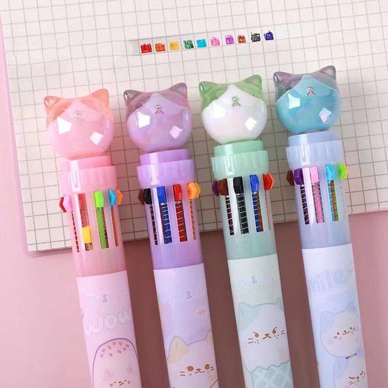 Cartoon Ten-Color Ballpoint Pen Cute Student Creative Stationery