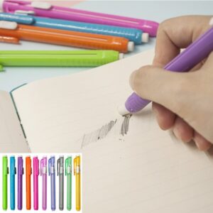 1Pcs-Color-Automatic-Pencil-Eraser-Plastic-Holder-Rubber-Pen-Replaceable-Core-Art-Drawing-Writing-Error-Correction